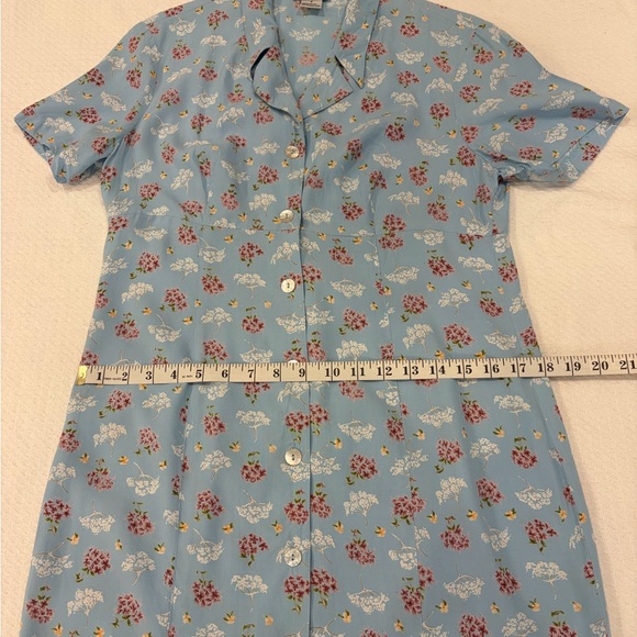 Vintage Robbie Bee Baby Blue Floral Retro Grandma Button-front Maxi Dress 8 - Picture 10 of 16